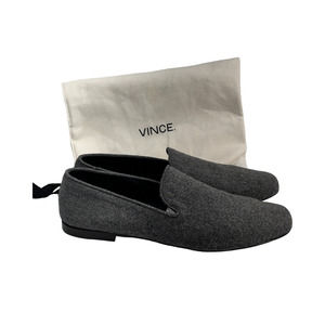 Vince Bray Smoking Slipper Womens 8 Grey Flannel Loafer Flat